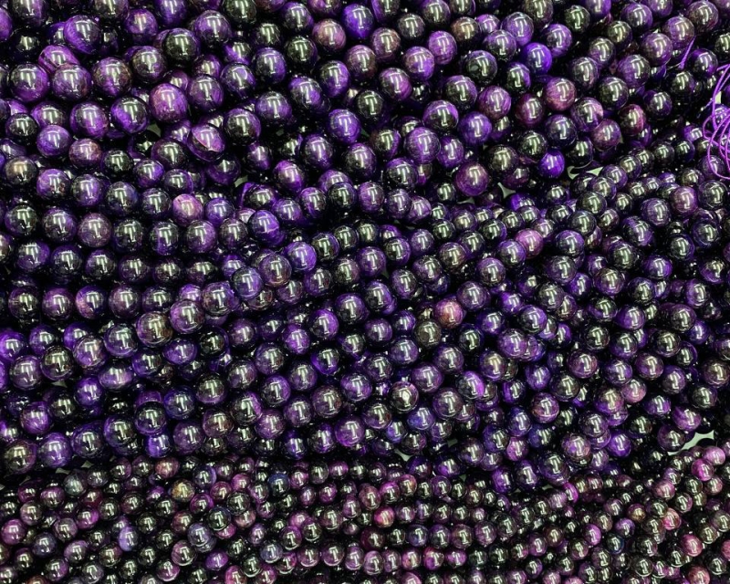 Бусины Кошачий глаз фиолетовый 6мм 8мм 10мм