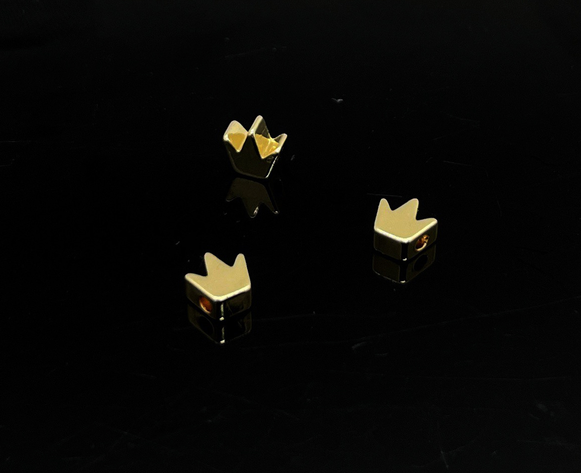 Разделитель корона для бусин 10 штук цвет золото размер 5*3мм