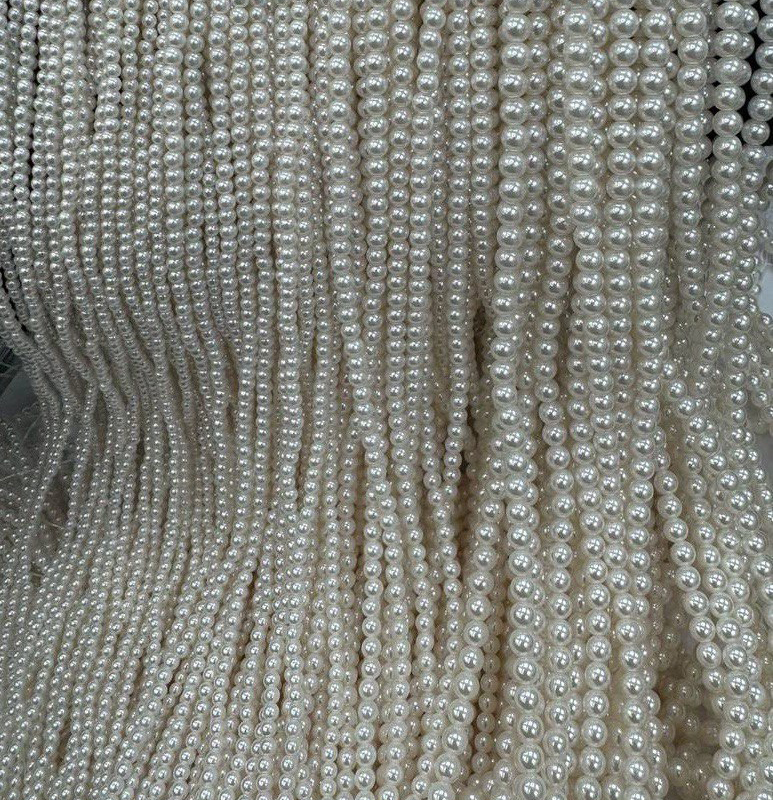 Бусины жемчуг Майорка; цвет белый, размеры 4мм, 6мм, 8мм, 10мм, 12мм