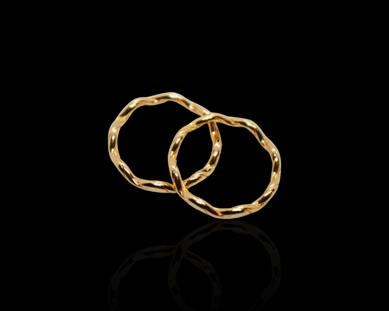 Кольцо крученое цвет золото 25мм Золотой